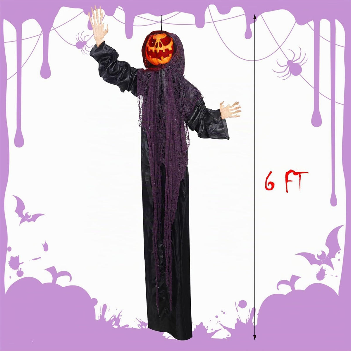 yosager Paquete de 2 decoraciones de Halloween, hombres de calabaza...