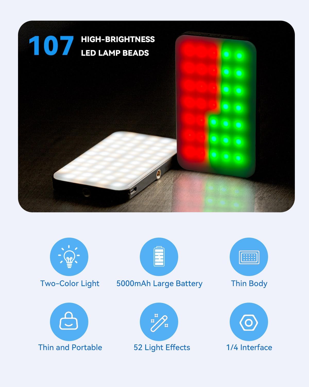 Luz para selfie portátil de 5000 mAh para iPhone: luces de relleno...