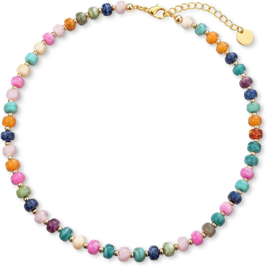 Trinckle Collares de cuentas gruesas para mujer, collares de cuenta...