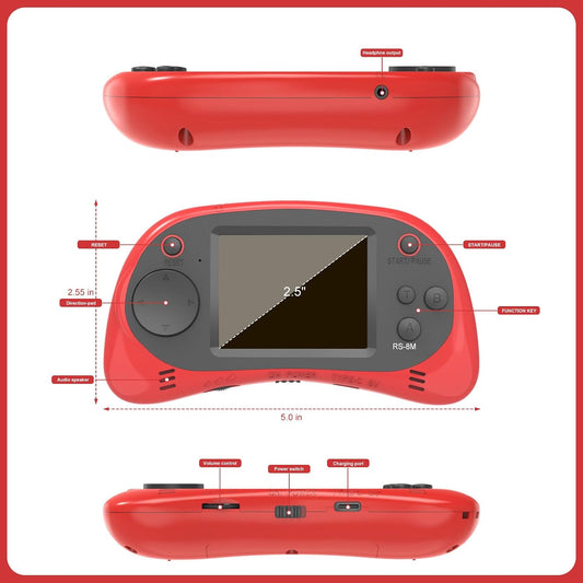 Juegos de mano para niños, videojuego retro de 16 bits con 220 jueg...