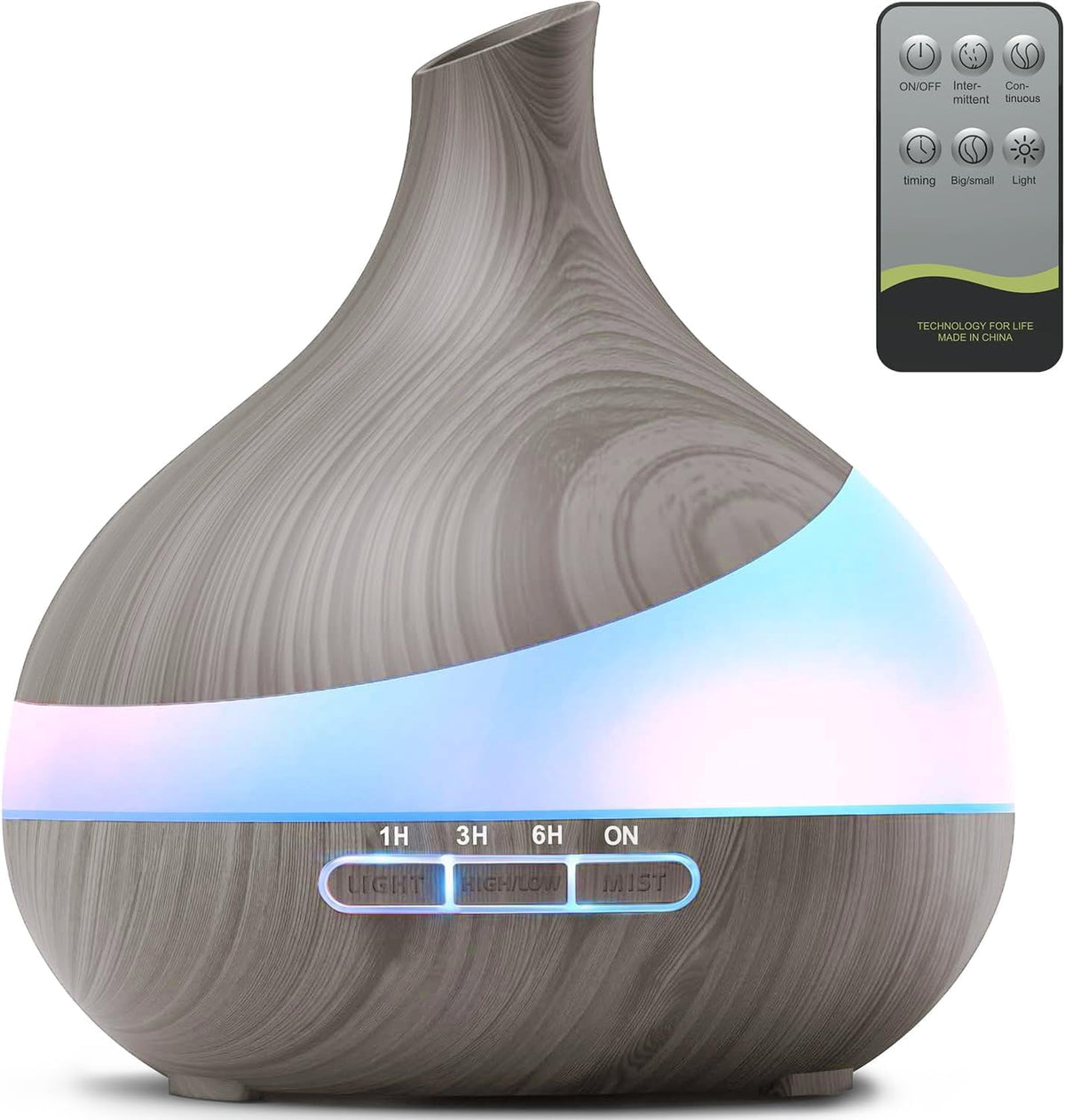 HJTHJT Difusor de aceites esenciales de 500 ML para el hogar: LED d...