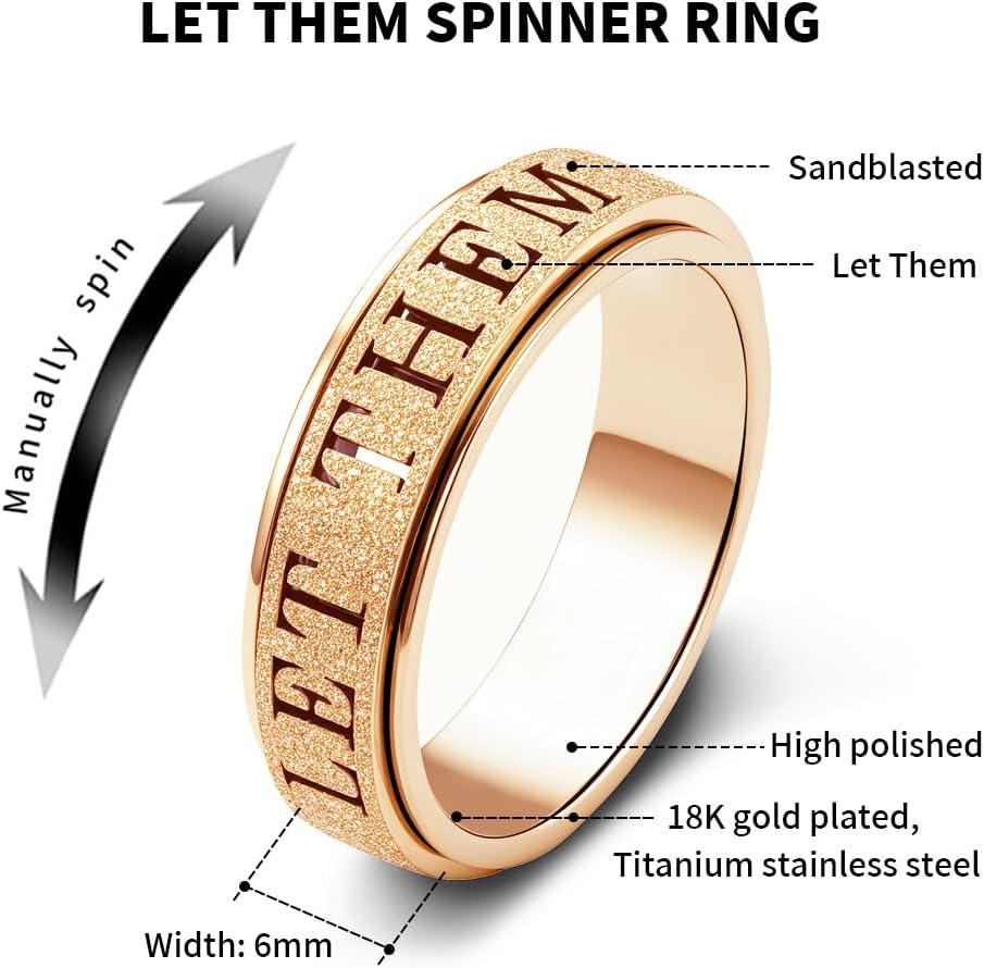 Fidget Toys Anillo de ansiedad para adultos para mujeres: Fidget Sp...