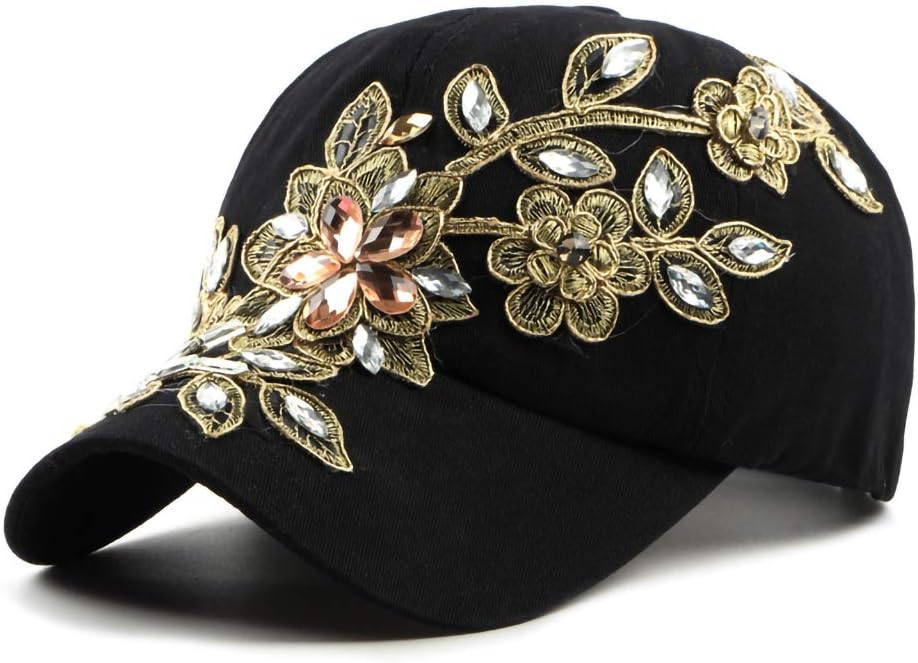Gudessly Bling - Gorra de béisbol para mujer, diseño de flores, con...