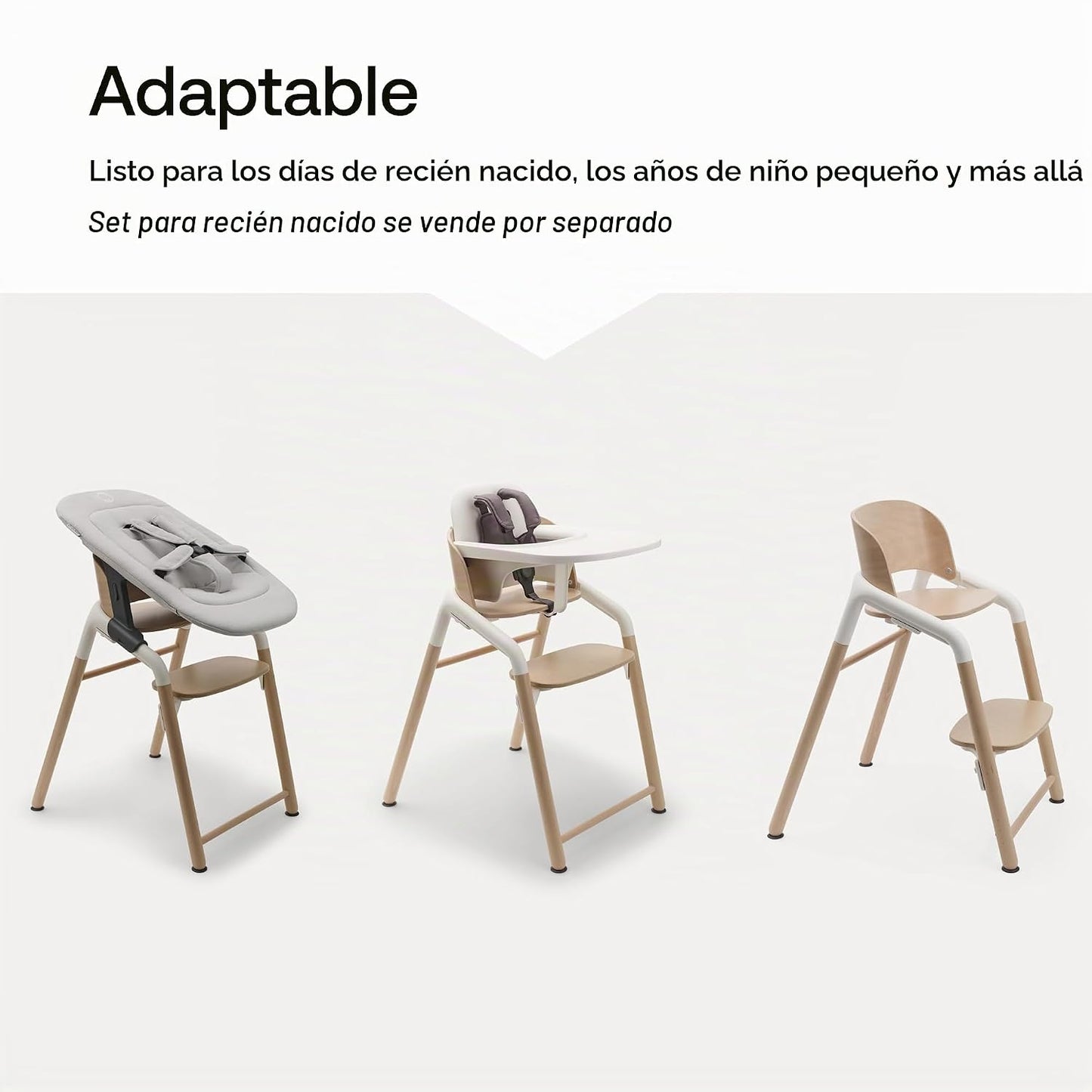 Bugaboo Giraffe - Silla alta de madera para bebé, ajustable en 1 se...