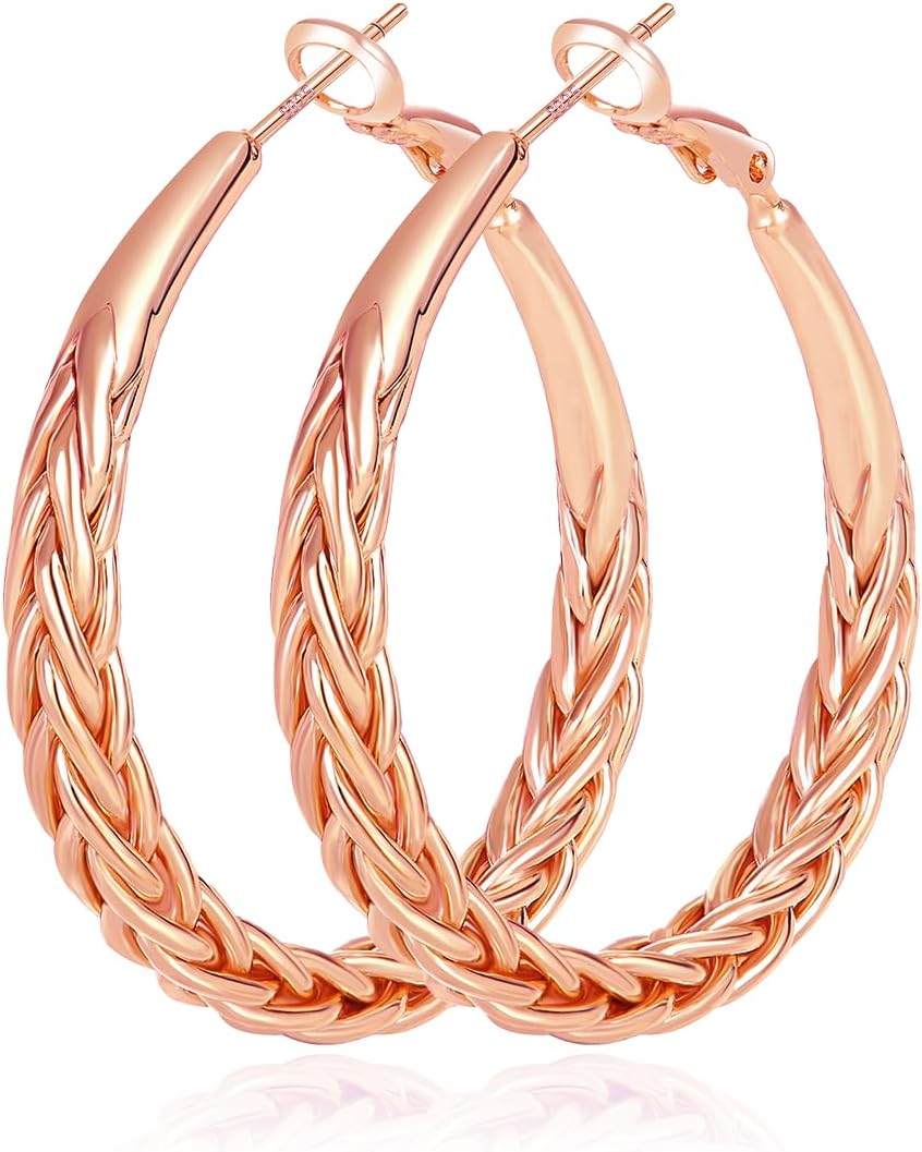 JEMARA Pendientes de Aro de Plata para Mujer a la Moda Hipoalergéni...