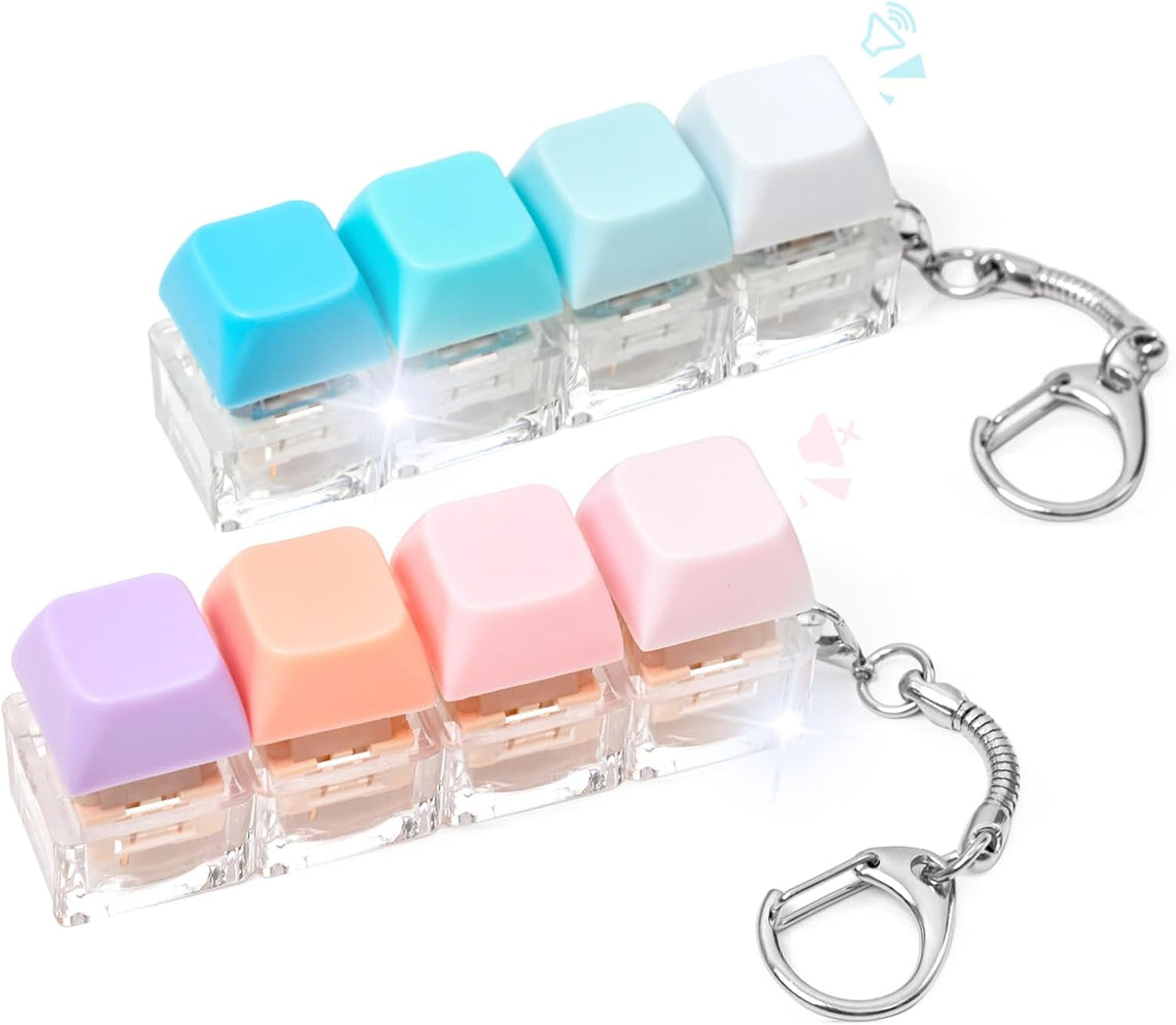 Juguete sensorial de clicker con teclado, 2 piezas, juguete para an...