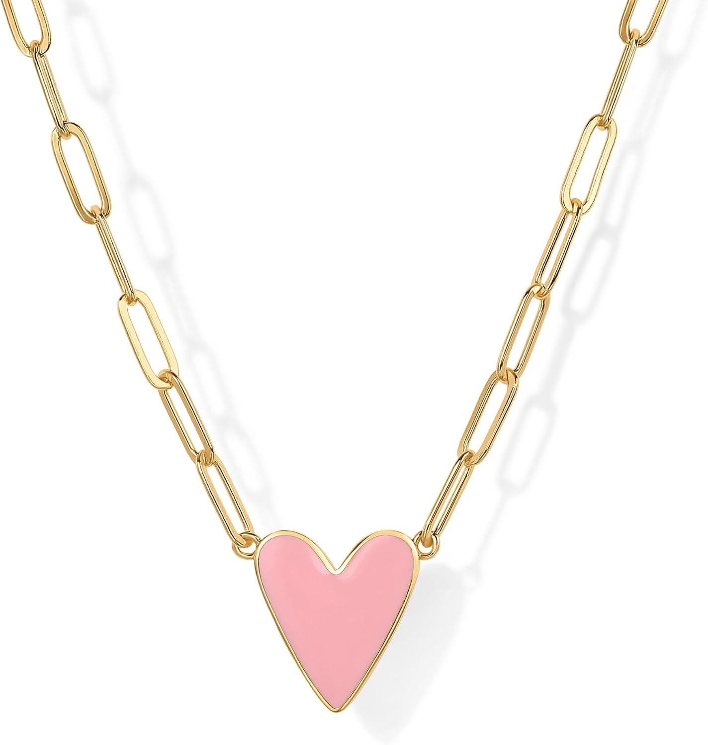 PAVOI - Collar con colgante de corazón esmaltado chapado en oro de...