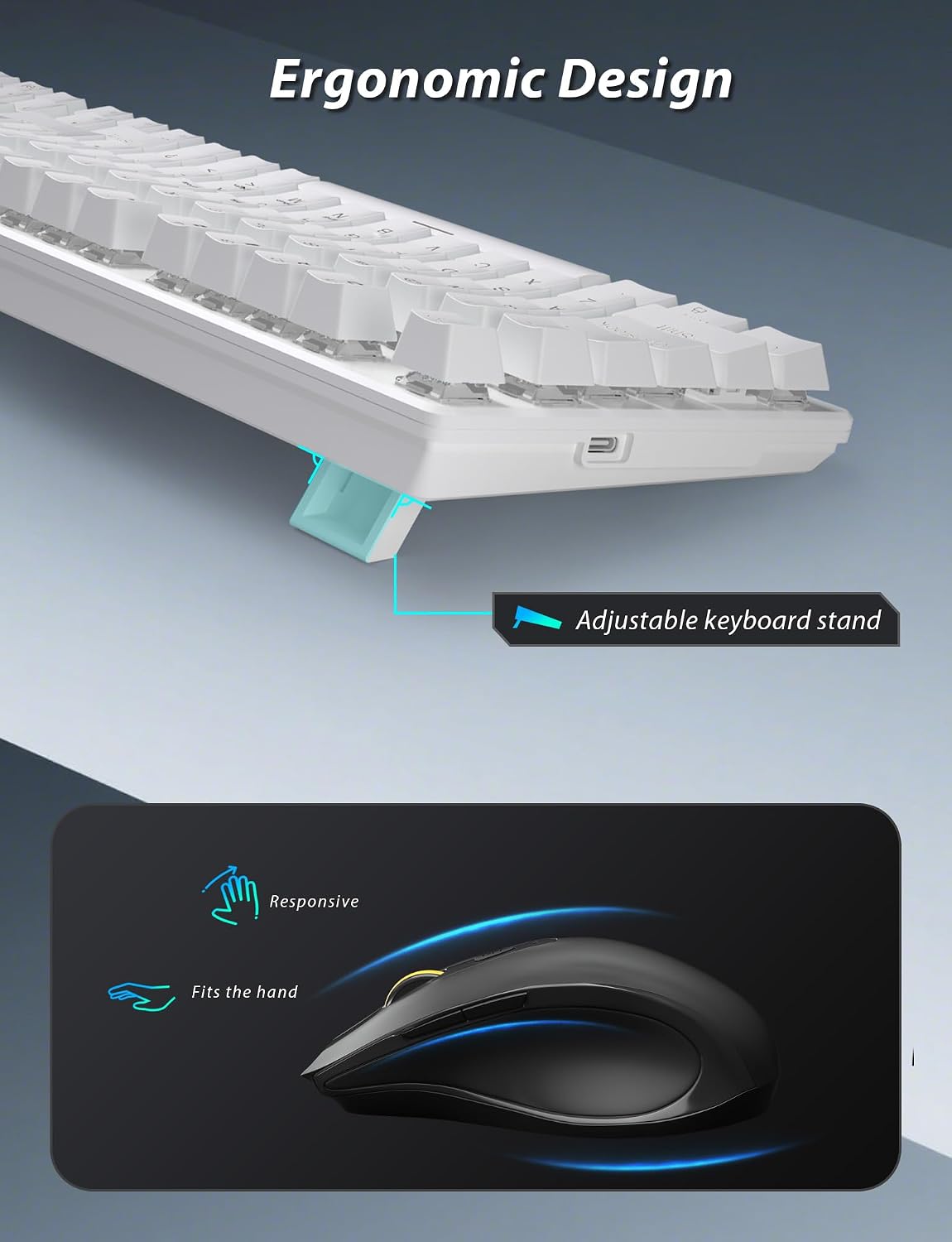 Combo de teclado mecánico inalámbrico y mouse, teclado para juegos...