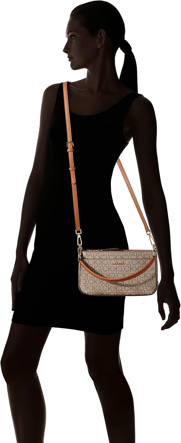 Calvin Klein Bolso de hombro Lucy con triple compartimento para muj...