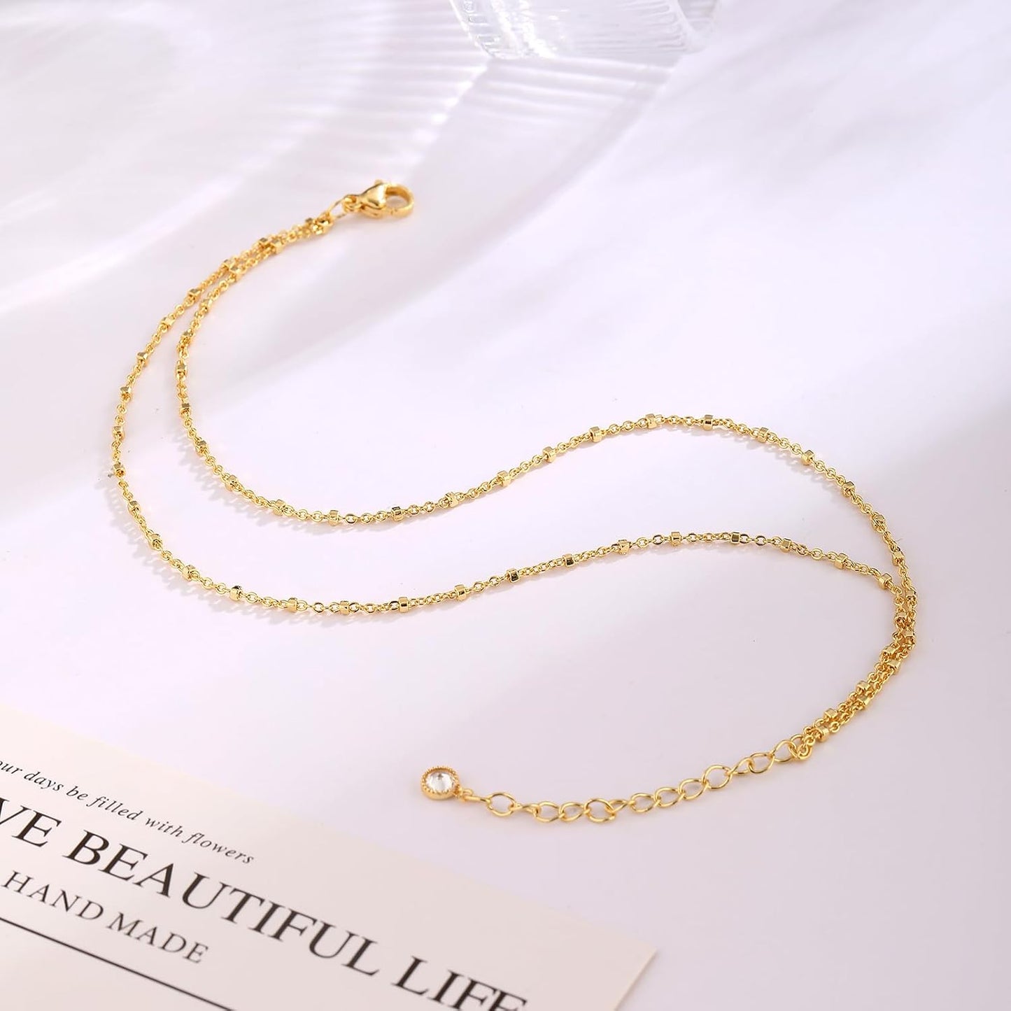 MIDEEO Tobilleras de Oro\/Plata para Mujeres, Tobilleras de Oro 14K...
