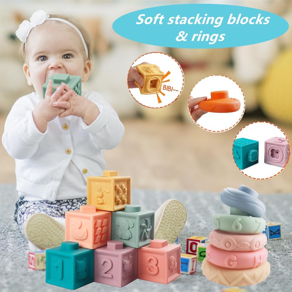 ELLECK Juguetes Montessori para bebés de 6 a 12 meses, juguetes Mon...