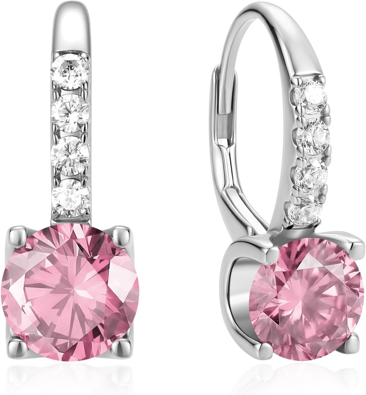 FANCIME Pendientes colgantes con piedra natal para mujer de plata d...