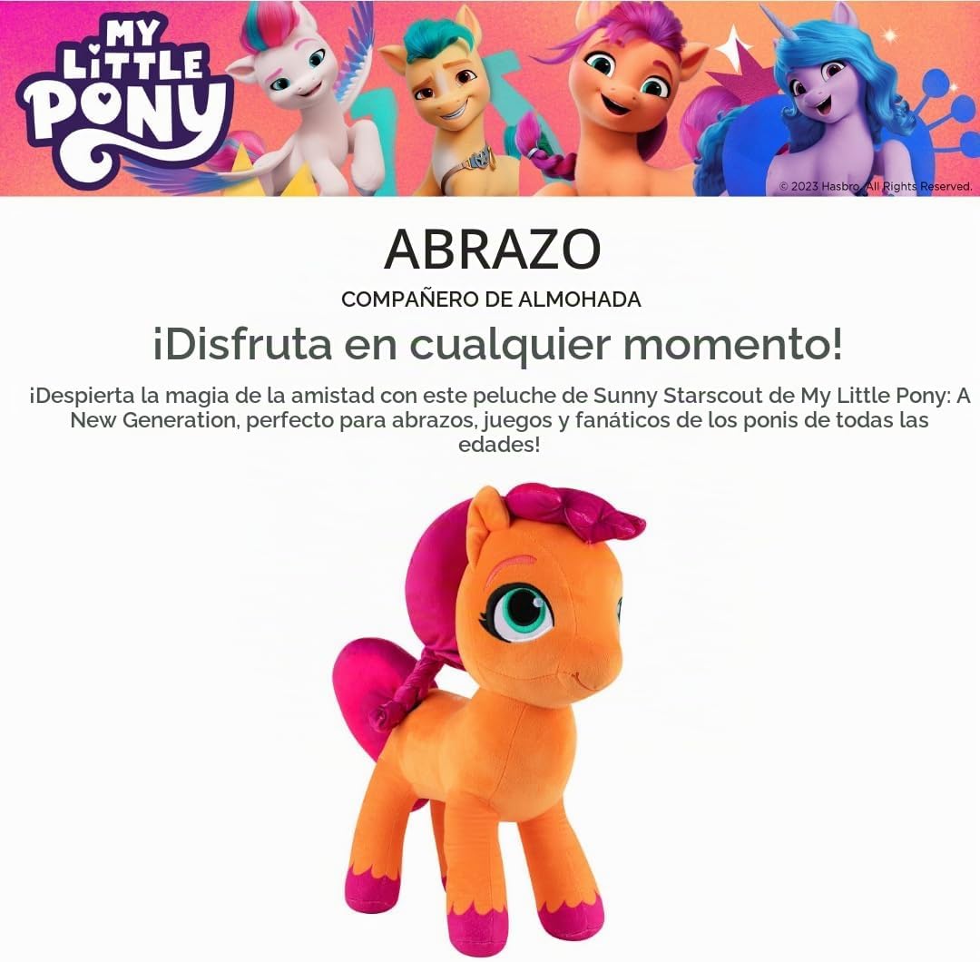 Almohada de peluche súper suave My Little Pony Sunny para niños, ta...