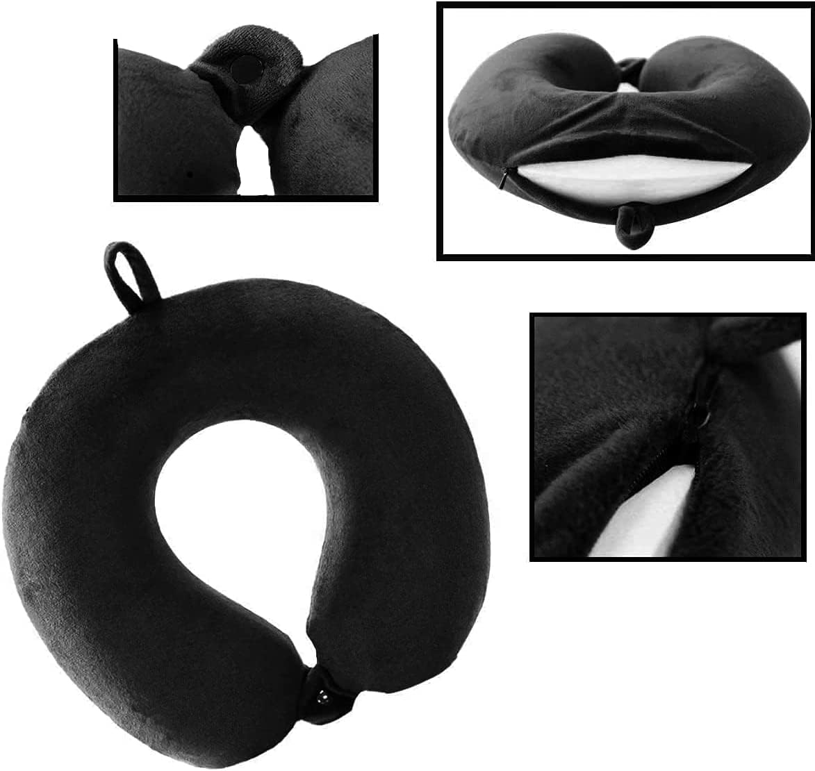 GDEOUP Almohada de viaje - Almohada cervical de espuma viscoelástic...