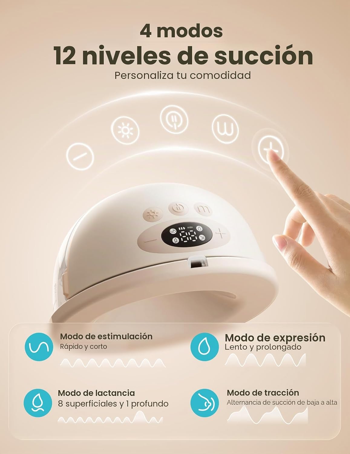 Paruu P16 Pro - Extractor de leche portátil, sacaleche eléctrico ma...