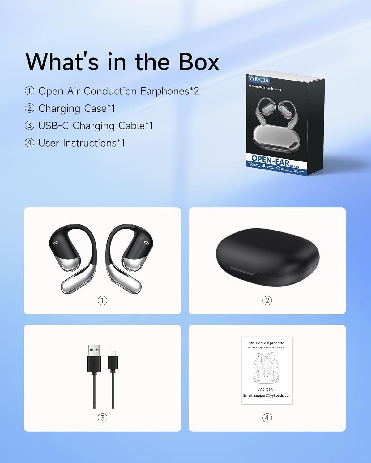 Auriculares ultra abiertos, auriculares Bluetooth de conducción óse...