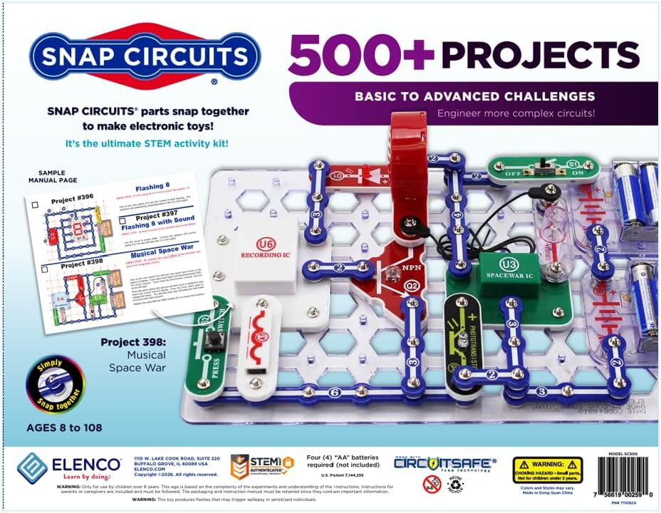 Snap Circuits Elenco Snap Circuits Pro 500 en 1 Kit de exploración...