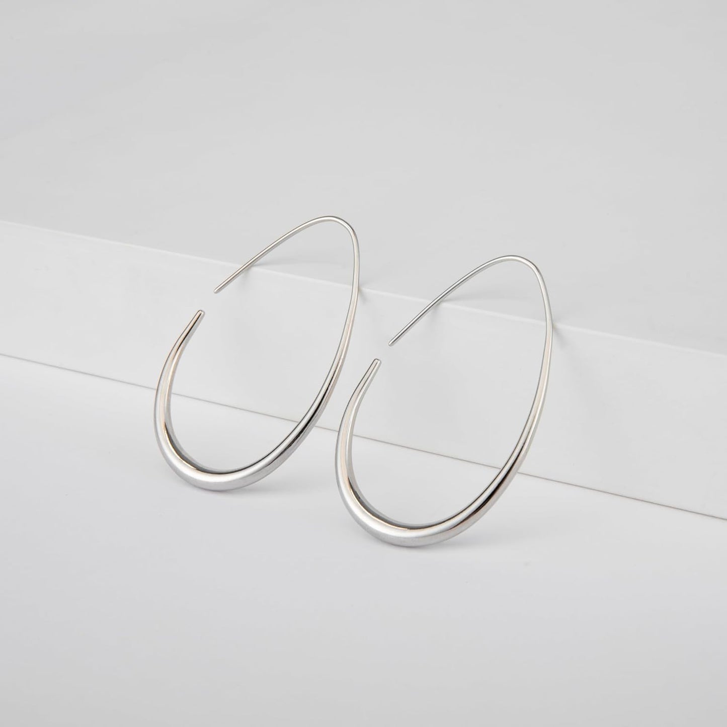Aretes de aro ligeros con forma de lágrima para mujer, chapados en...
