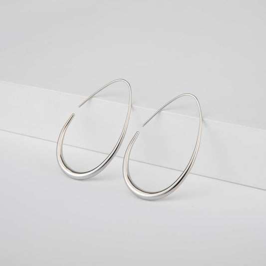 Aretes de aro ligeros con forma de lágrima para mujer, chapados en...
