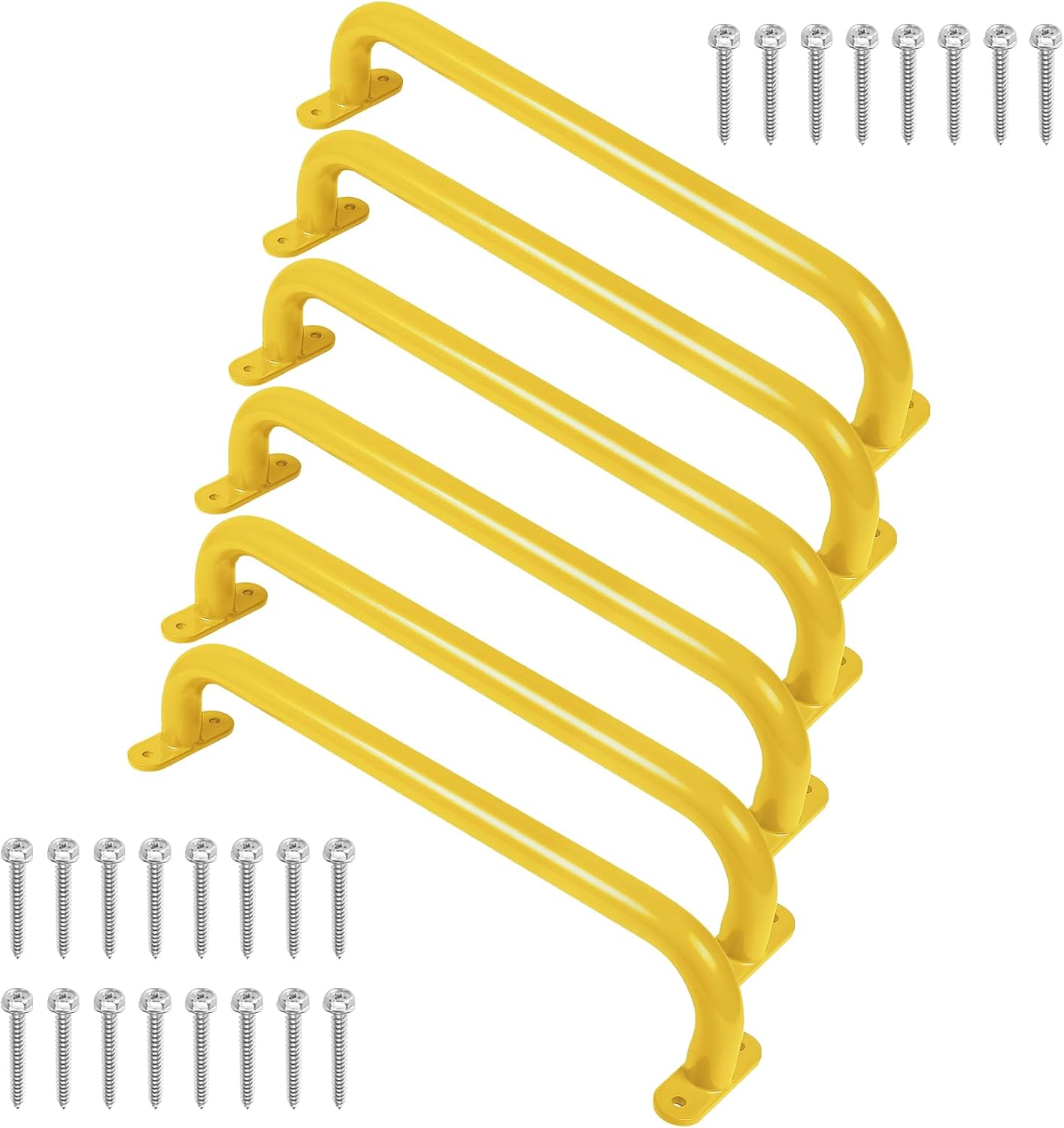 Purife 6 manijas de seguridad de metal amarillo de 17 pulgadas para...