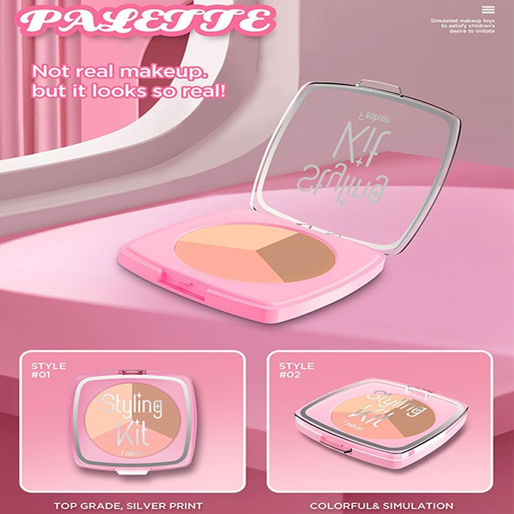 Kit de maquillaje de simulación para niñas, 12 piezas de cosméticos...
