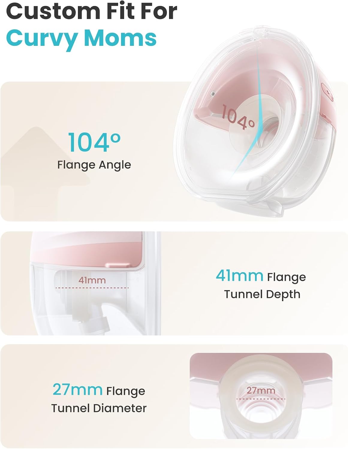 Paruu P10 Pro - Extractor de leche portátil con brida más ancha de...