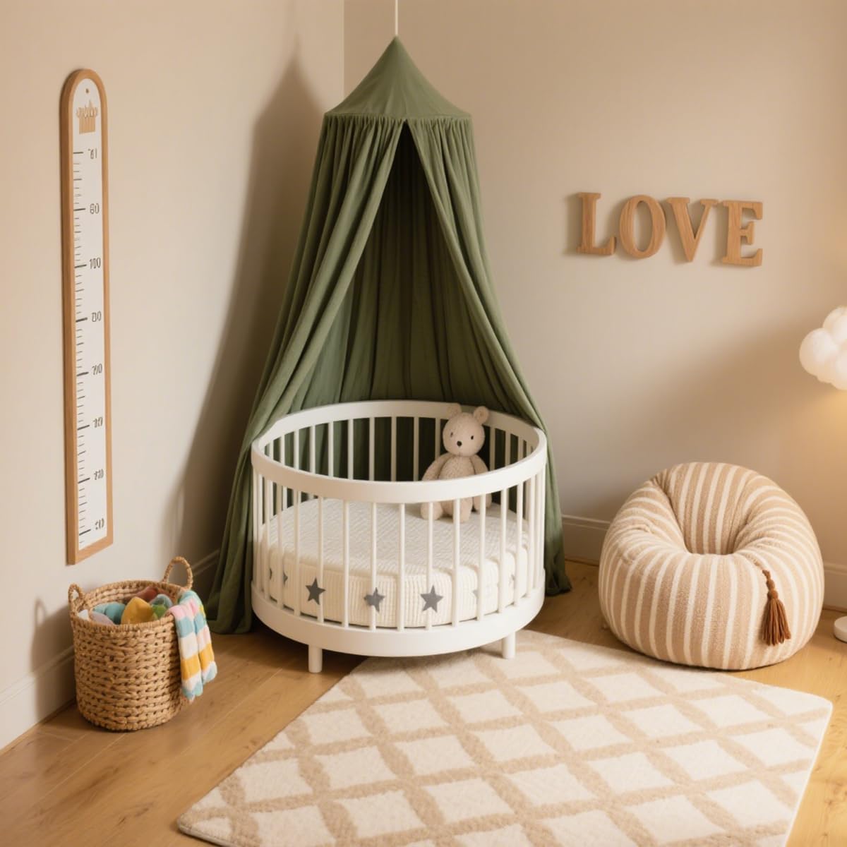 Vhaso Dosel de Cama de Algodón para Niños, Habitación del Bebé Cort...