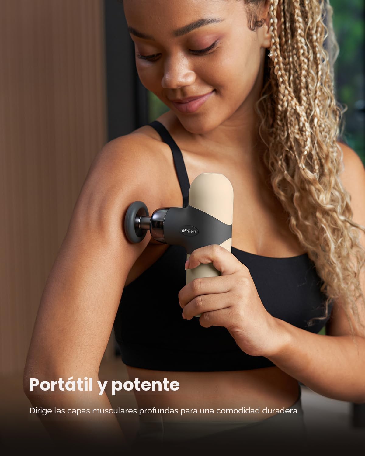 RENPHO Mini pistola de masaje térmico con calor, masajeador portáti...