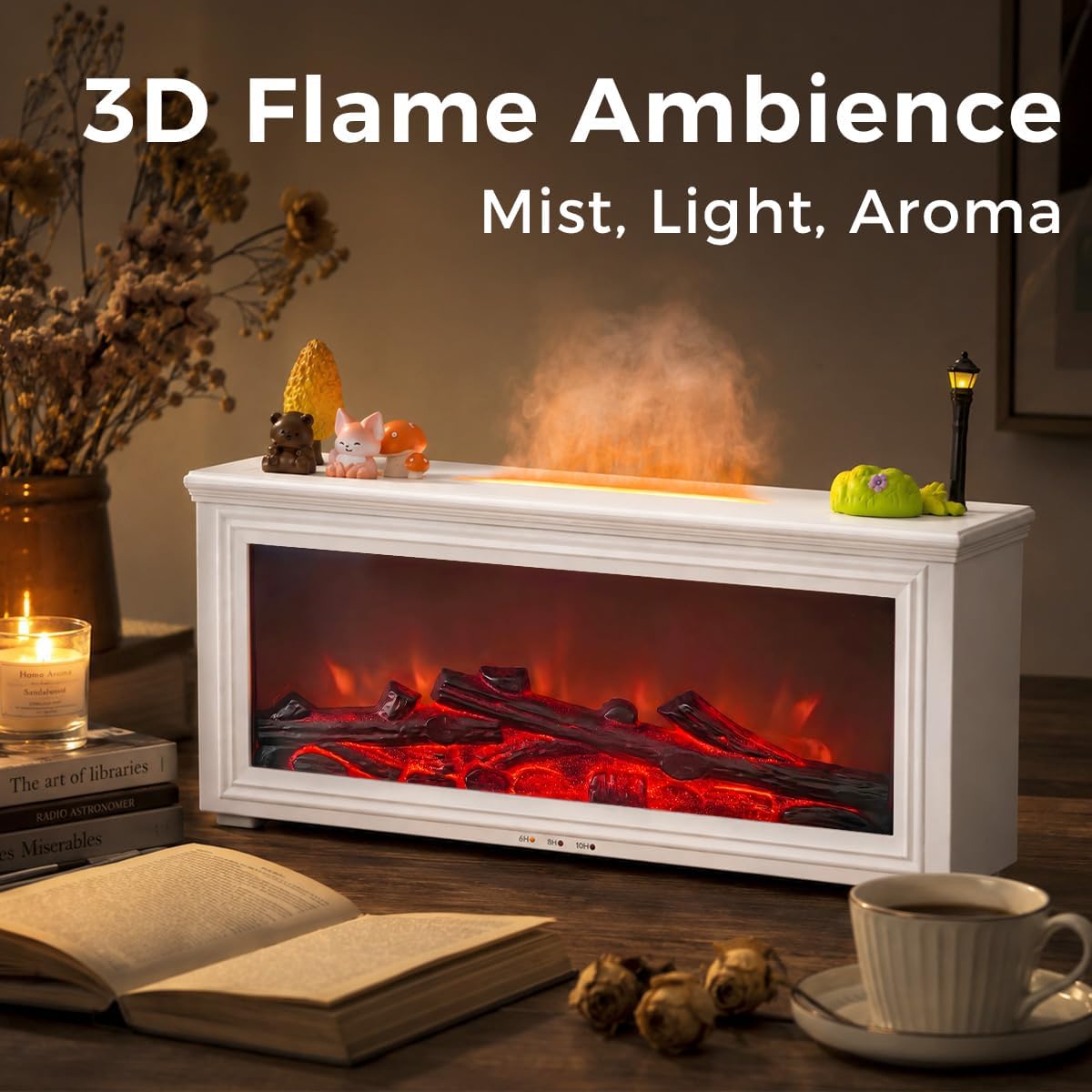 Bsdgeclogy Humidificador de llama para chimenea, difusor de aceite...