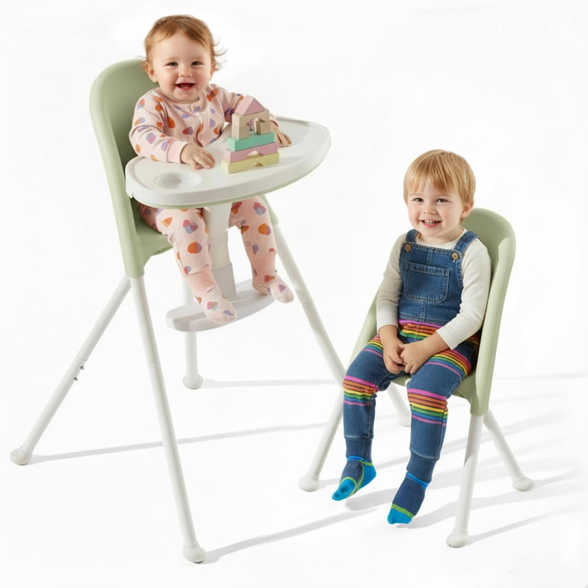 Mallify Silla alta plegable, silla alta portátil para bebé que ahor...