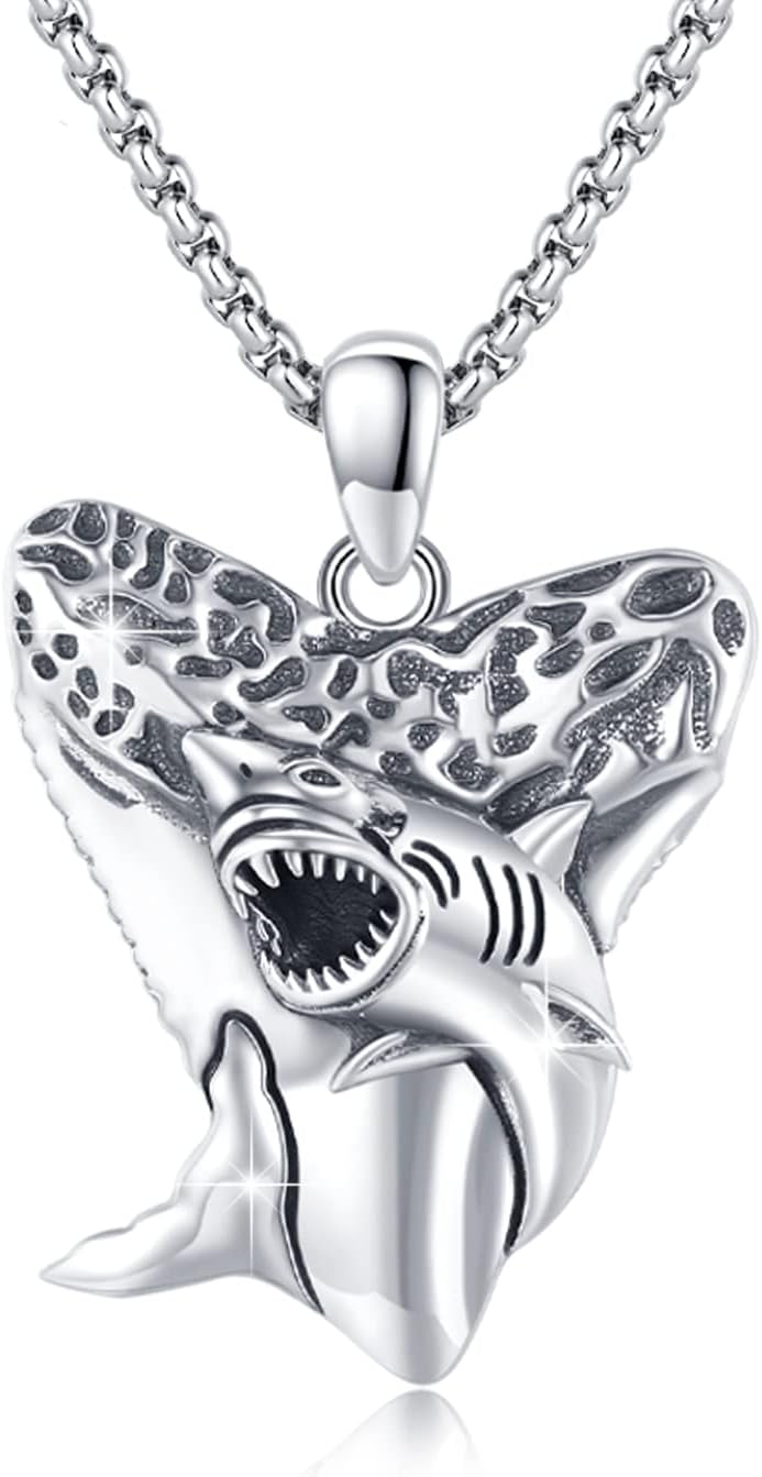 SOESON Collar Vintage para Hombre Plata de Ley 925 Animal Vikingo N...