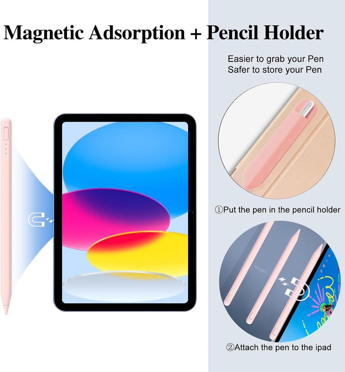 Lápiz capacitivo para iPad 11 y 10thGen, carga 14 minutos más rápid...