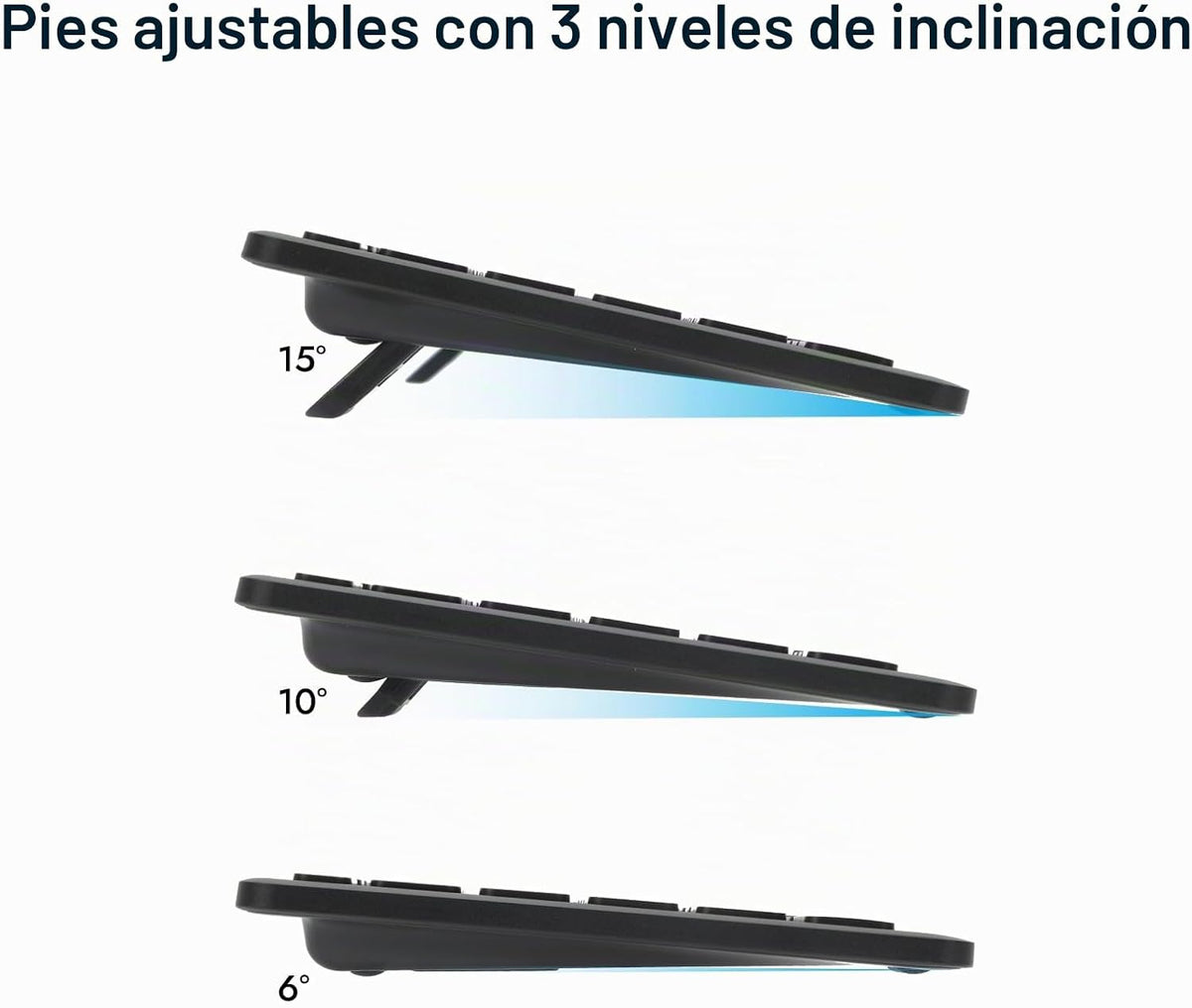 Combo de teclado y mouse inalámbricos, teclas de interruptor de tij...