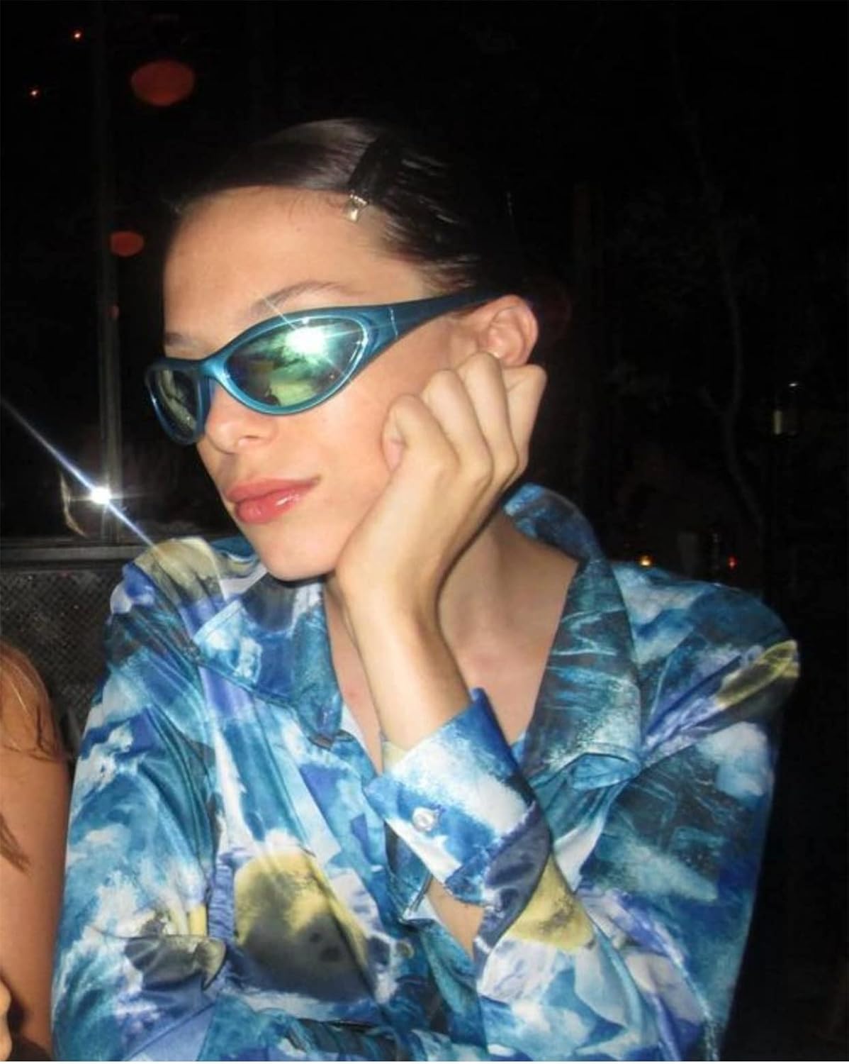 ADE WU Gafas de sol Y2K Rave de moda envolventes gafas de sol depor...