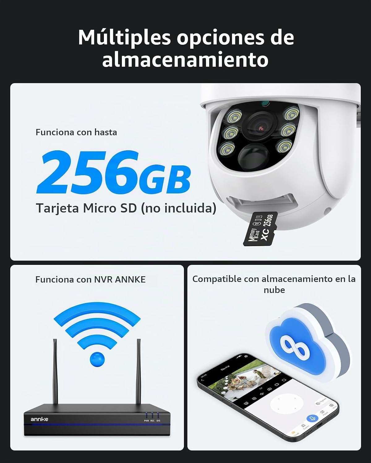 ANNKE Cámara de seguridad solar inalámbrica al aire libre, cámara 2...