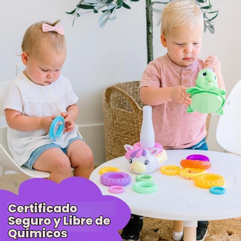 Move2Play, Juguete apilable | Incluye 7 anillos únicos | Desarrollo...