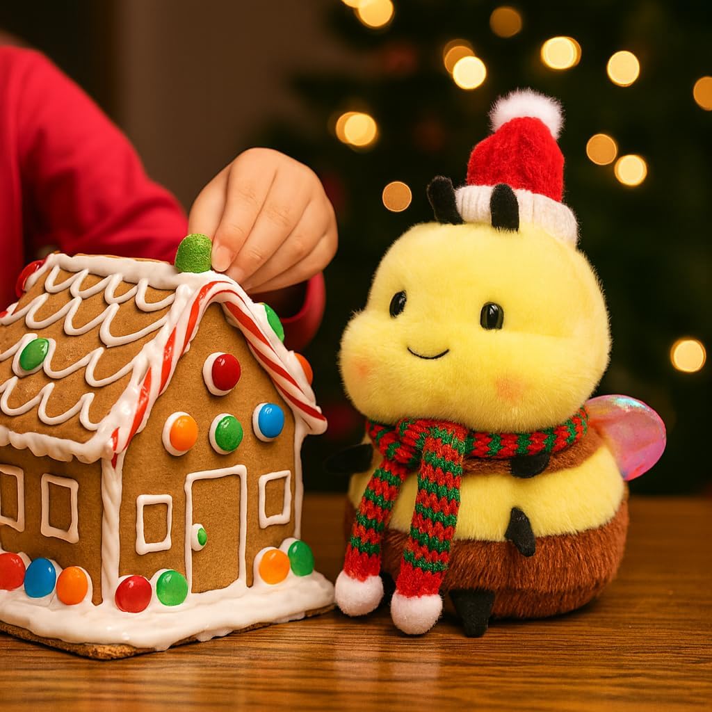 RHHSSE Juguete de peluche de abeja de Navidad - Abeja bonita y rego...