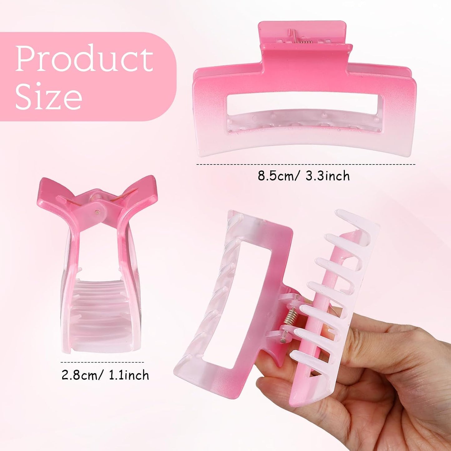 XunYee Juego de 100 pinzas para el cabello, pinzas cuadradas grande...