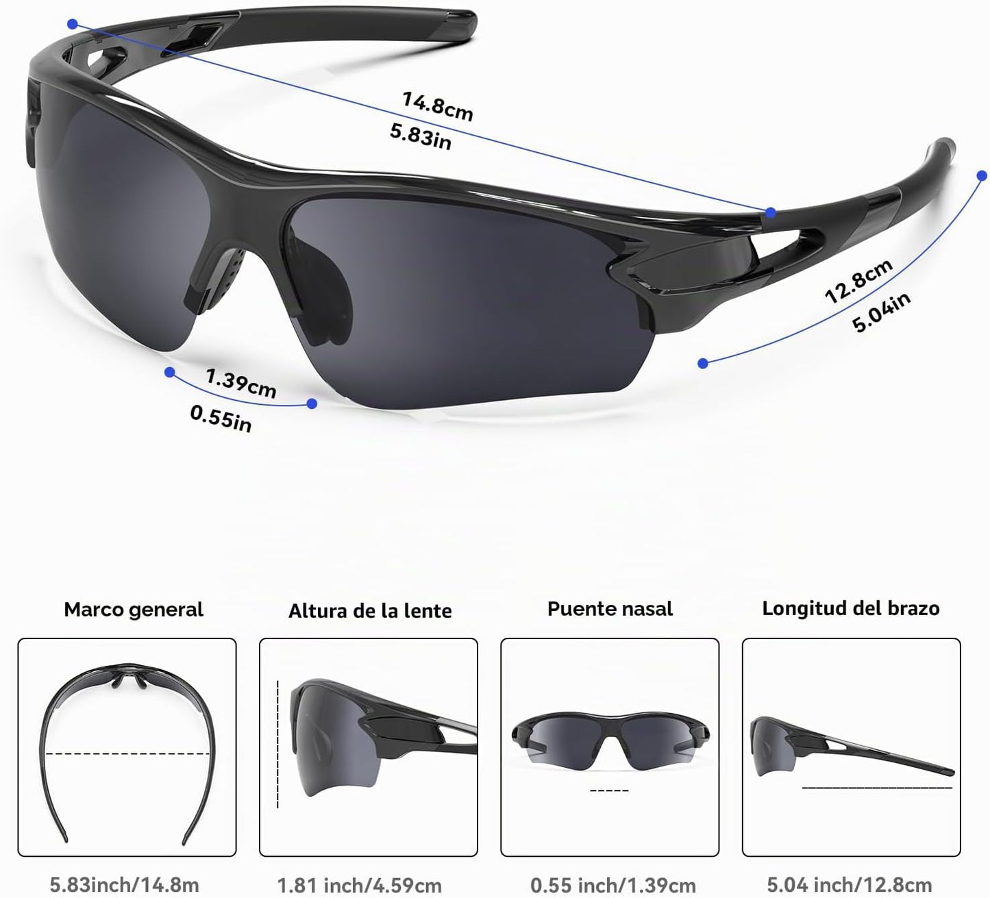 BEACOOL Gafas de sol deportivas polarizadas para hombres, mujeres y...