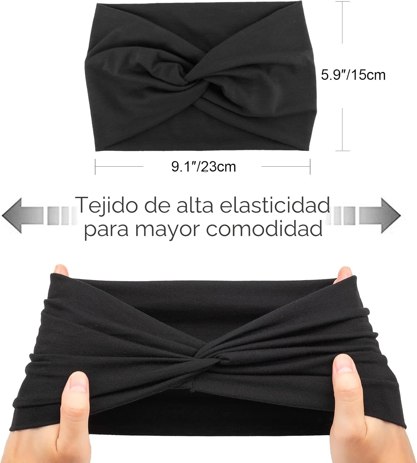 DRESHOW - Juego de 4 diademas\/turbantes para mujer, anchas, vintag...