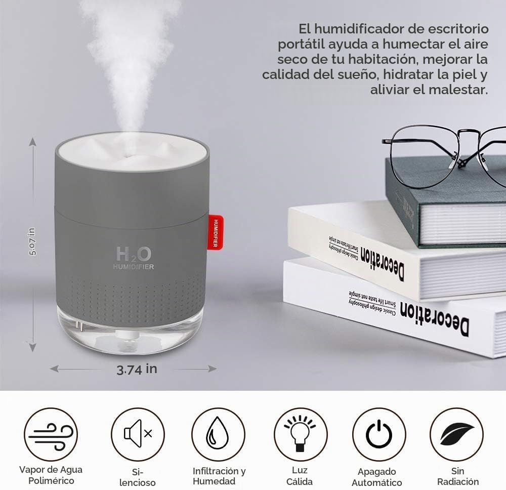 Mini humidificador portátil de niebla fría, 500ml, humidificador US...