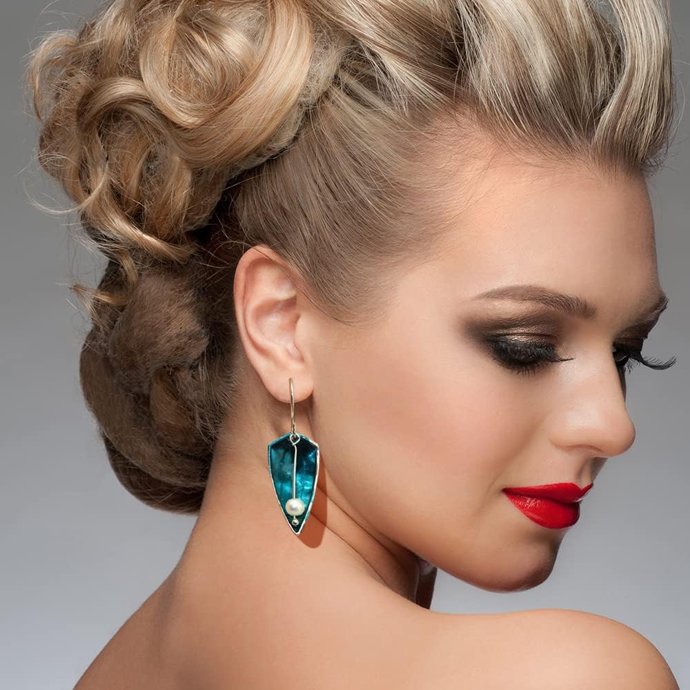 12 Pares de Aretes Colgantes de Cristal Drusa en Forma de Lágrima p...
