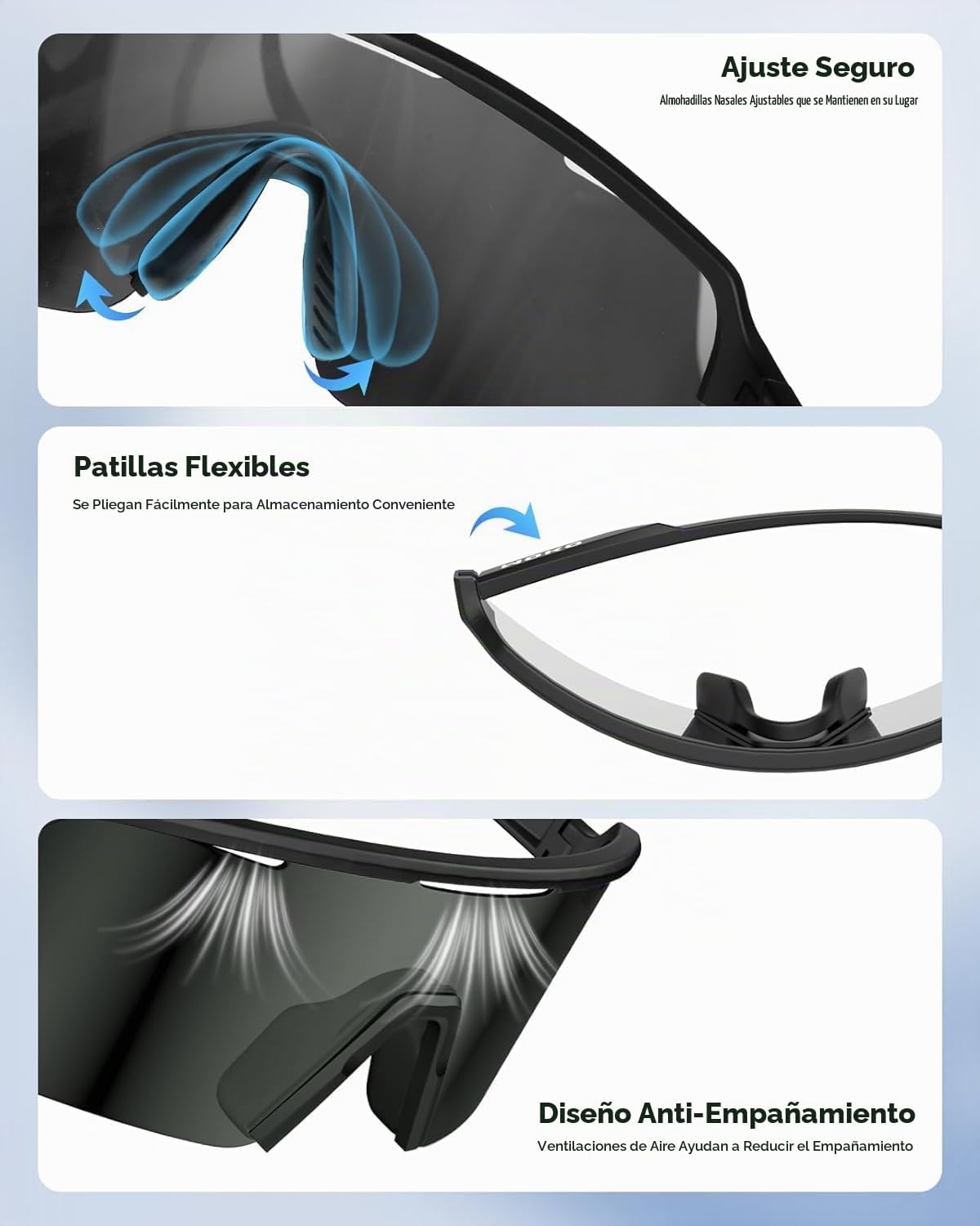 MoKo Gafas de sol polarizadas para correr para hombres y mujeres, u...