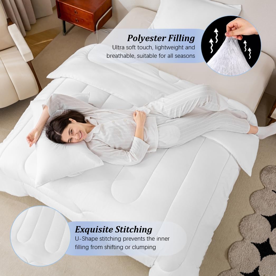 Erosebridal Lindo juego de cama con lazo en una bolsa, tamaño Twin,...