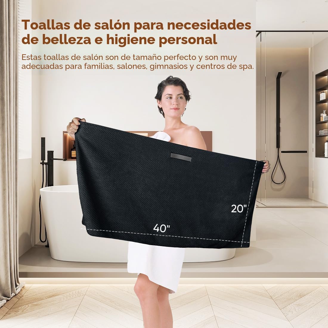 HOMEXCEL Paquete de 5 toallas de microfibra para el cabello, 40 x 2...