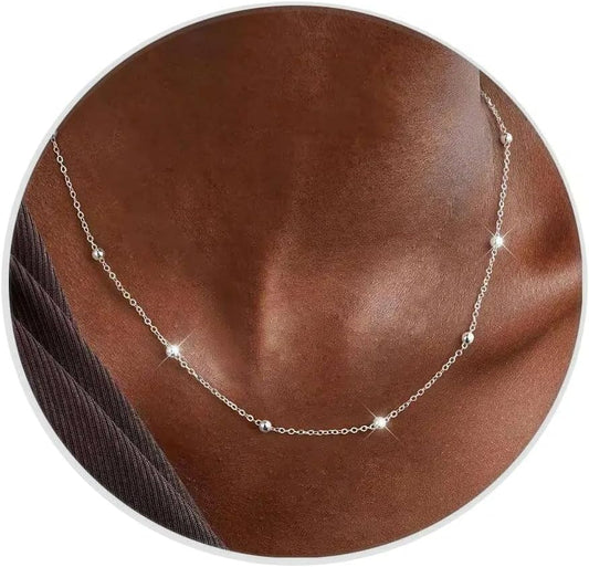 IEFWELL Collar de cadena de plata de ley 925 maciza para mujer, cad...