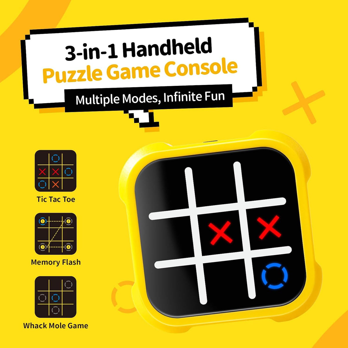 EASEMOM Juego Tic Tac Toe, Consola de Juego Electrónica de Mano 3 e...