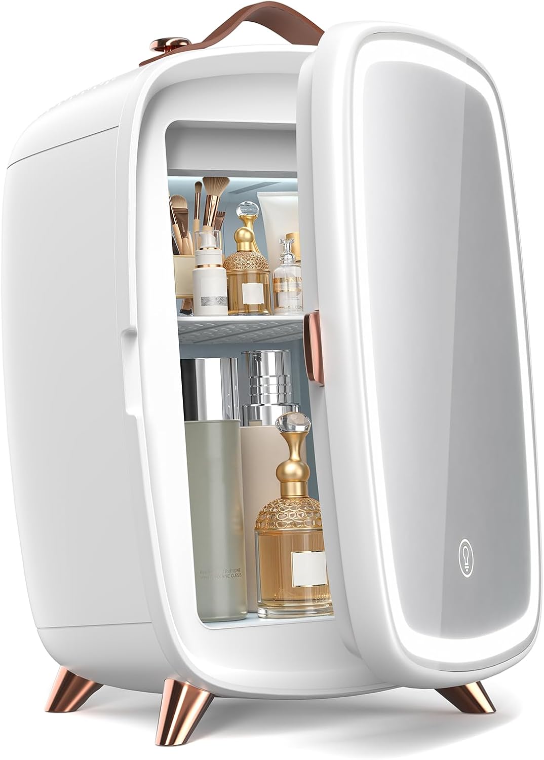 Electactic Mini refrigerador para el cuidado de la piel con espejo...