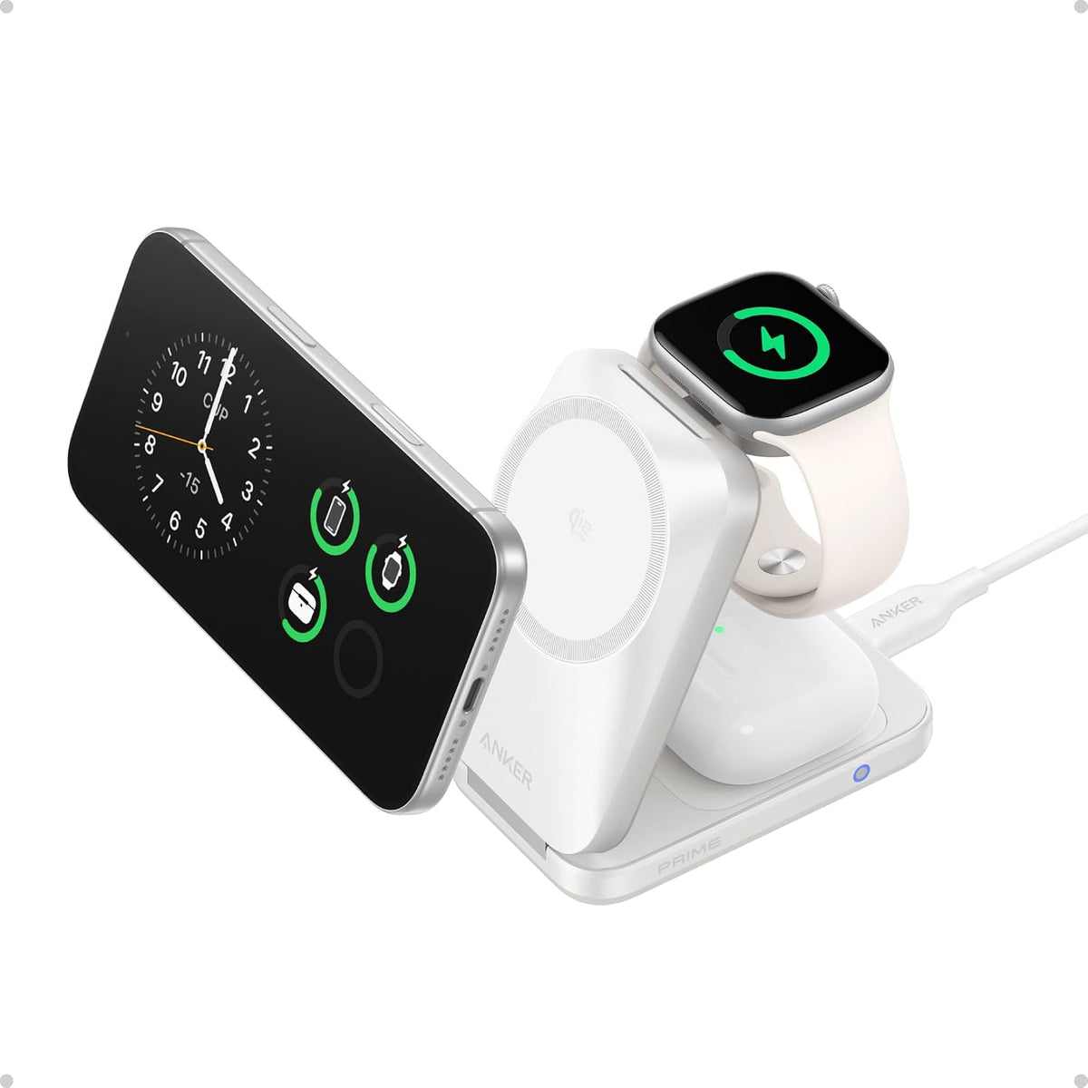 Anker Cargador MagSafe plegable Prime de 25 W, estación de carga 3...