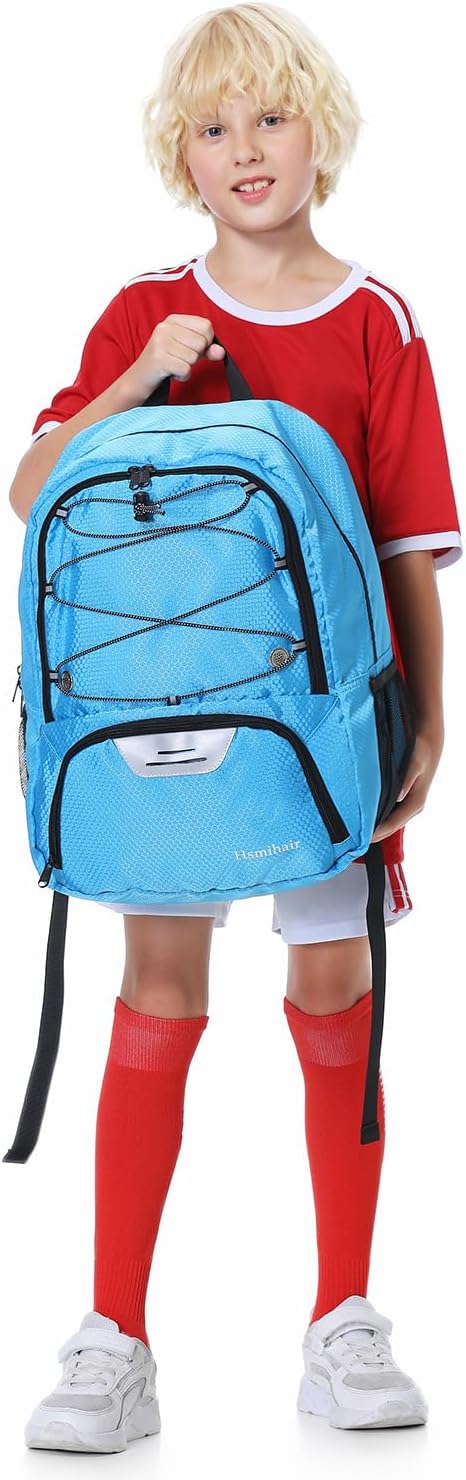 Hsmihair - Mochila de fútbol juvenil - Mochila para fútbol y balonc...